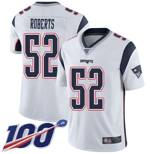 New England Patriots Football #52 100th Season Limited White Men Elandon Roberts Road NFL Jersey->new england patriots->NFL Jersey